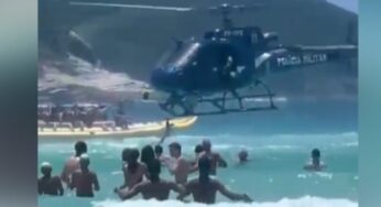 Fuzil de PM cai de helicóptero e vai parar no mar; vídeo