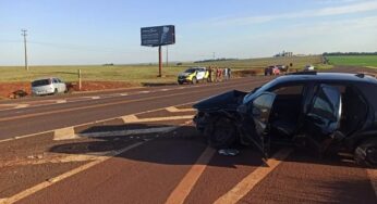 Três veículos batem e duas pessoas ficam feridas na PR 239 em Assis Chateaubriand