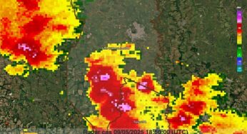 Imagem de Satélite mostra nuvens pesadas sobre Assis Chateaubriand antes do temporal