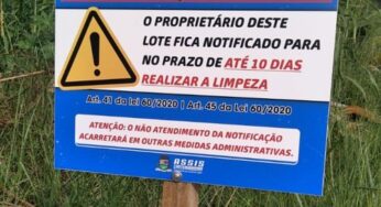 Município de Assis Chateaubriand notifica proprietários de terrenos para limpeza obrigatória