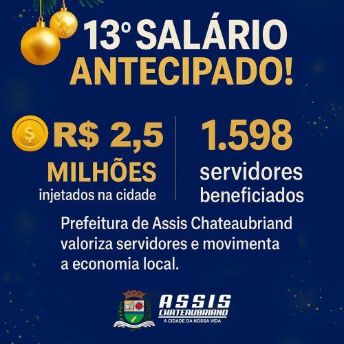 Marcel antecipa segunda parcela do 13º salário e injeta R$ 2,5 milhões na economia local