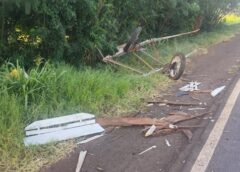 S10 de Terra Roxa e carroça se envolvem em acidente na PR-272