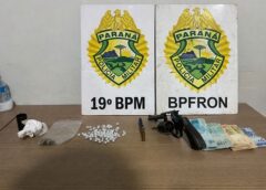 Polícia prende suspeitos e apreende drogas, arma e dinheiro em ponto de tráfico em bairro de Marechal C. Rondon