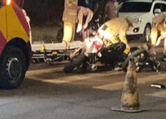 Colisão entre motocicletas deixa feridos e condutor foge do local em cruzamento da cidade de Toledo