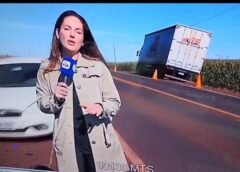 Assis Chateaubriand: Repórter e cinegrafista da RIC TV escapam por pouco de atropelamento durante cobertura de acidente na PR-239