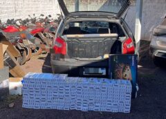 Polícia Militar apreende cigarros contrabandeados e televisor sem documentação na PR-486, em Brasilândia do Sul