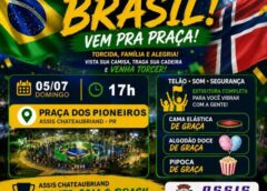 Copa do Mundo na Praça dos PioneirosDistribuição gratuita de pipoca e algodão doce 
