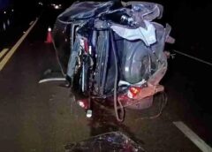 Motorista escapa com ferimentos leves após Corolla capotar na PR-317 entre Toledo e Assis Chateaubriand