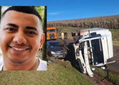Tragédia na PR-239 deixa um morto e um ferido em acidente entre dois carros e um caminhão